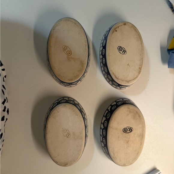 Set of 4 Polish Pottery Oval Bowls - Picture 3 of 6